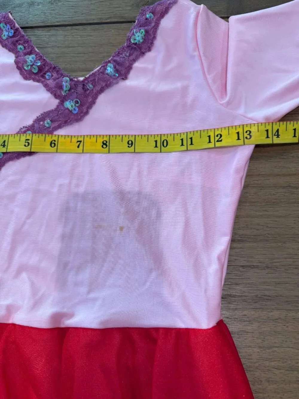 Revolution Dancewear Girl's Pink & Red Leotard Dress Costume Size LC